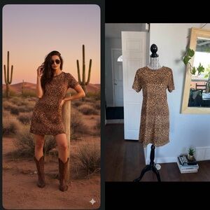 Jackson Rowe 🇨🇦 T-Shirt Leopard Print Dress. Small.